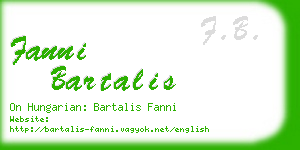 fanni bartalis business card